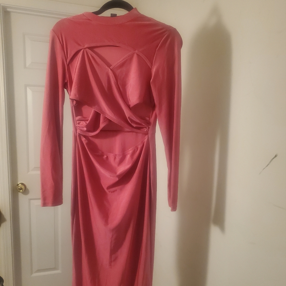 Pink shein cut out dress